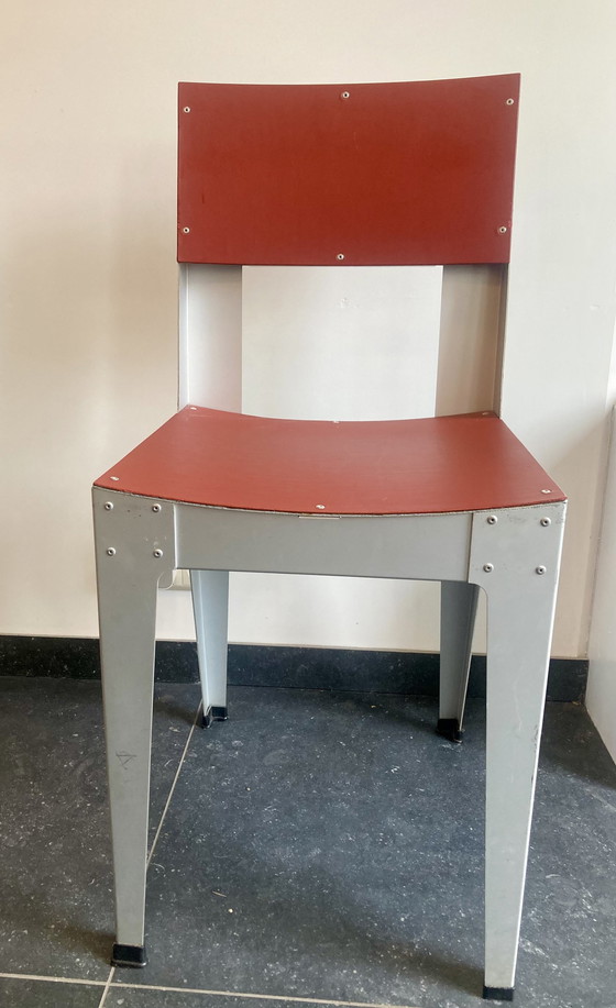 Image 1 of 2x Design Phe Eetkamerstoelen Aluminium Swedish Red