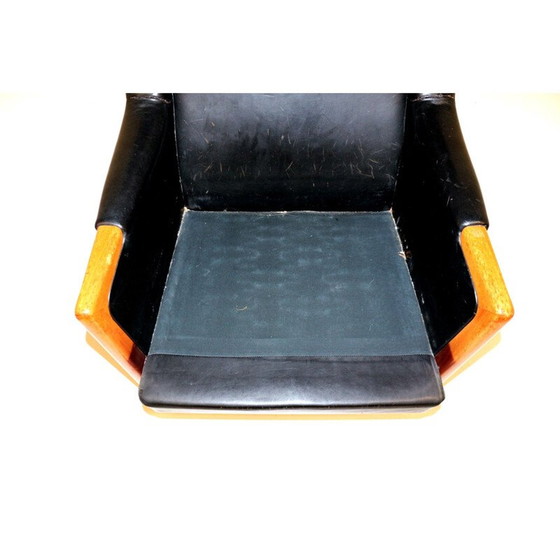 Image 1 of Vintage gepatineerd leren fauteuil, Zweden 1960