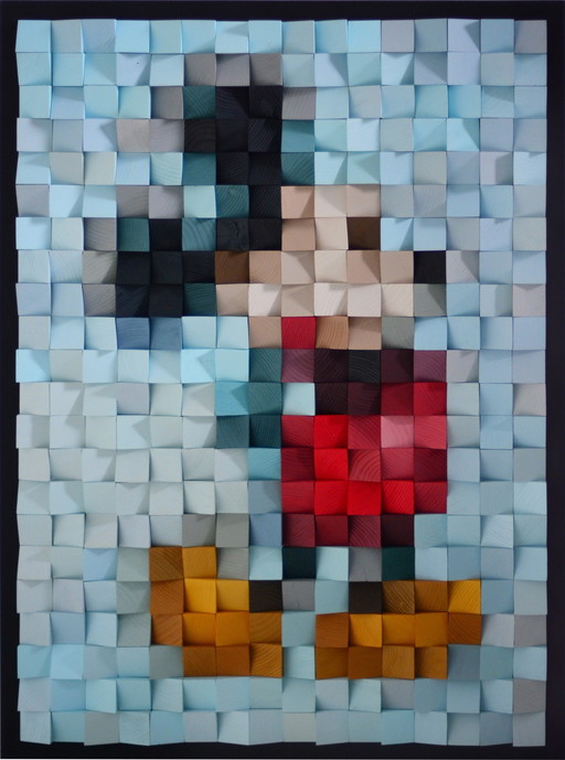 Houten Muurkunstwerk "Mickey Mouse