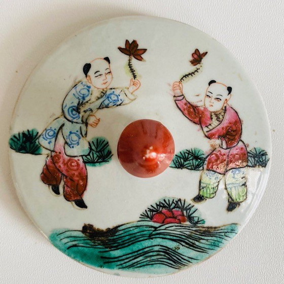 Image 1 of Vintage XL Chinese gemberpot handbeschilderd