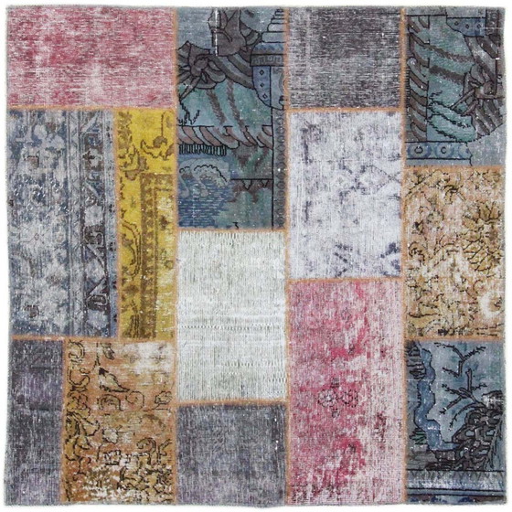 Image 1 of Perzisch patchwork vloerkleed 130X130