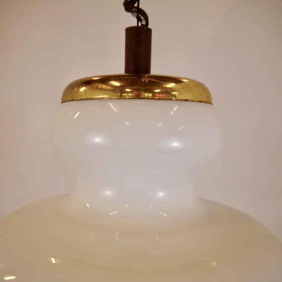 Image 1 of Vintage Italiaanse glazen hanglamp