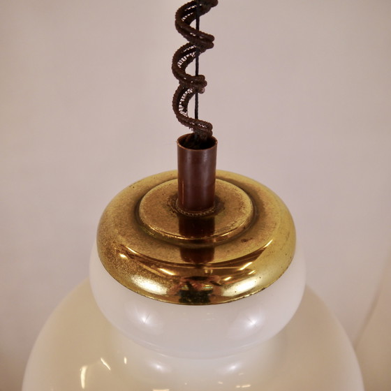 Image 1 of Vintage Italiaanse glazen hanglamp