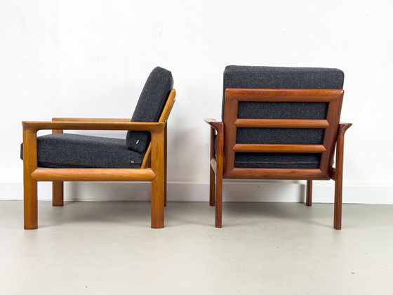 Image 1 of Loungestoelen in teak van Sven Ellekaer voor Komfort, 1960S, set van 2