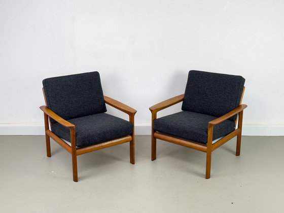 Image 1 of Loungestoelen in teak van Sven Ellekaer voor Komfort, 1960S, set van 2