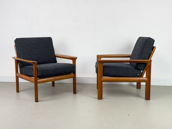 Image 1 of Loungestoelen in teak van Sven Ellekaer voor Komfort, 1960S, set van 2