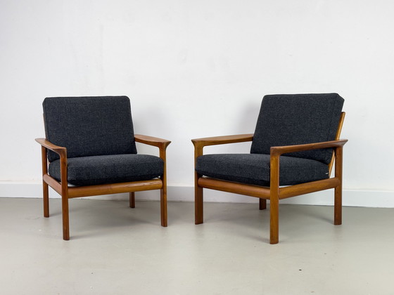 Image 1 of Loungestoelen in teak van Sven Ellekaer voor Komfort, 1960S, set van 2