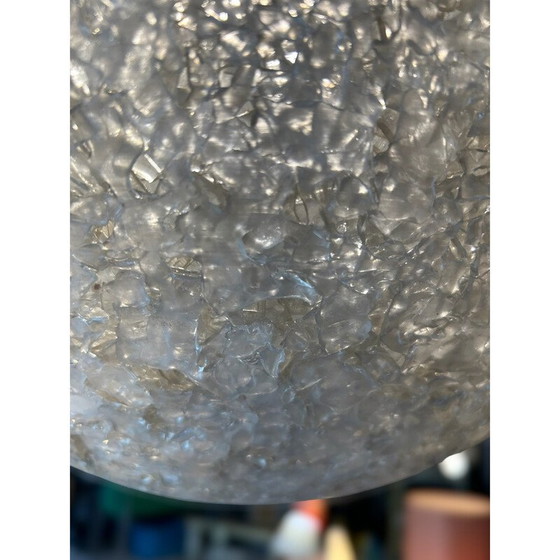 Image 1 of Vintage bol hanglamp van hars en teakhout, 1960