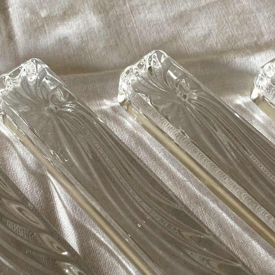 Image 1 of Set van 6 antieke Baccarat Clairupt Kristallen Messenrekken