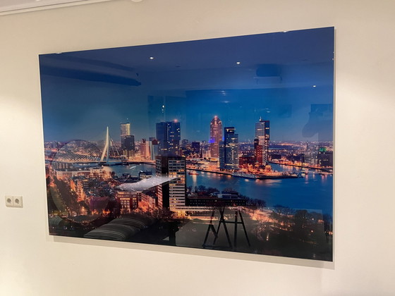 Image 1 of Rotterdam by night foto op plexiglas