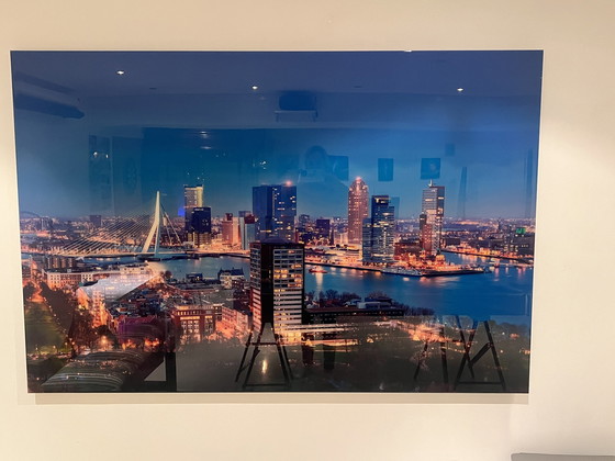 Image 1 of Rotterdam by night foto op plexiglas