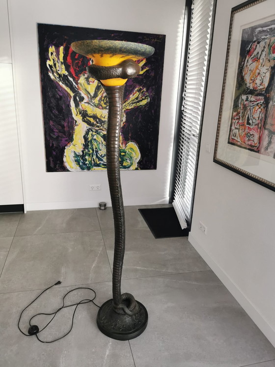 Image 1 of Snake lamp - Edgar William Brandt 1960 - Art de France