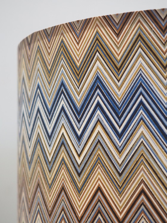 Image 1 of Opaline glazen tafellamp/ schaduw Missoni stof