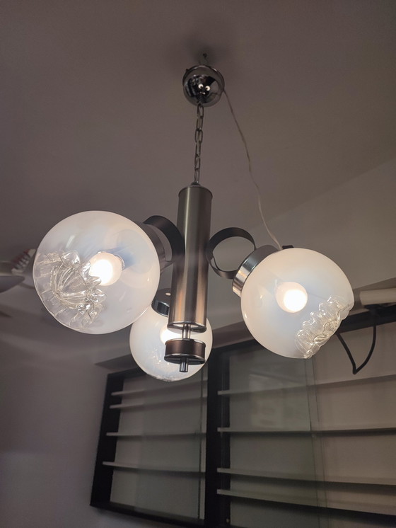 Image 1 of Kristal en Chroom Italiaanse 3-ballen kroonluchter