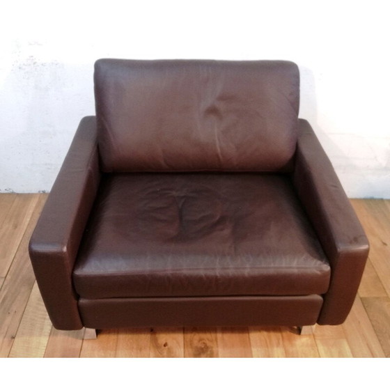 Image 1 of Vintage bruin leren lounge stoel Cor
