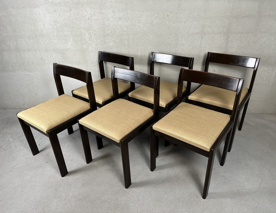 Image 1 of 6x vintage brutalist eetkamerstoelen