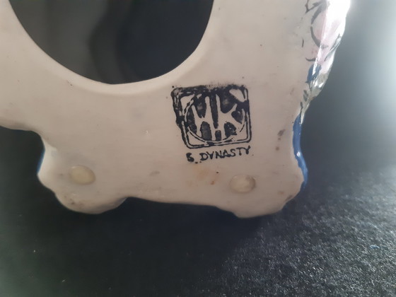 Image 1 of Uiterst Zeldzame Aziatische Keramische Kat, Blauw Met Fruitmotief, Hk 5 Dynasty, Grote Versie