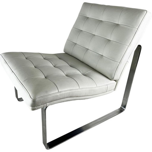 Vintage Moduline stalen fauteuil van Ole Gjerløv-Knudsen & Torben Lind voor Fritz Hansen, jaren 1980