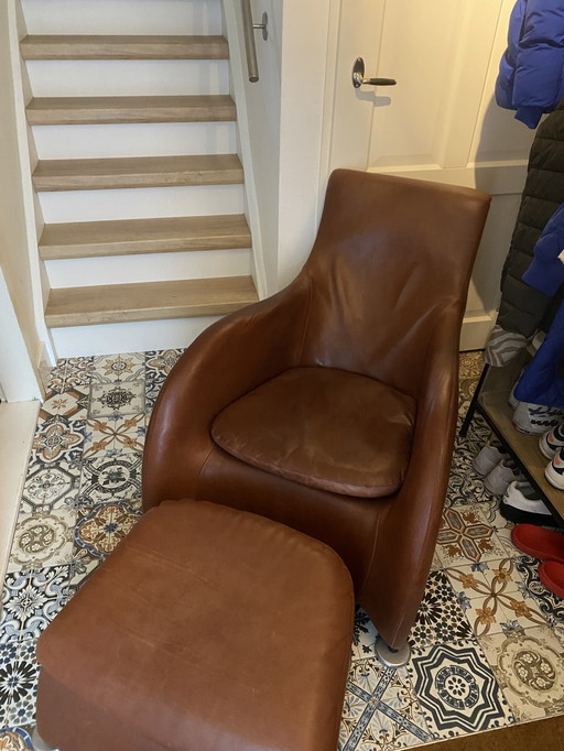 Montis Loge Fauteuils + Hocker - Donker Cognac