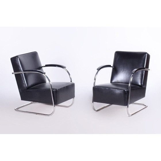 Image 1 of Vintage Bauhaus leren fauteuil van Mücke Melder, Tsjechië 1930