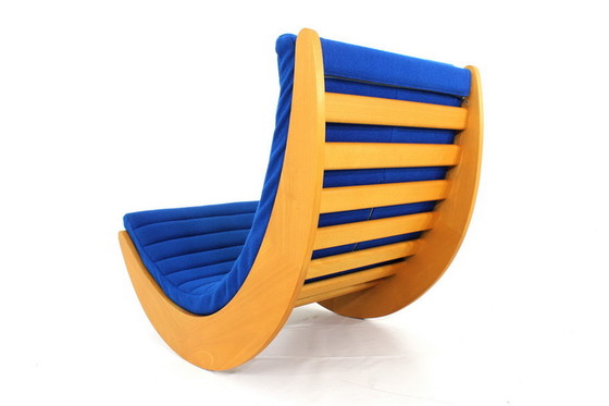 Image 1 of Verner Panton Relaxer 2 fauteuil / schommelstoel van Rosenthal, scheerwollen bekleding