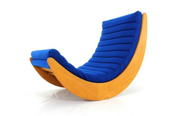 Image 1 of Verner Panton Relaxer 2 fauteuil / schommelstoel van Rosenthal, scheerwollen bekleding