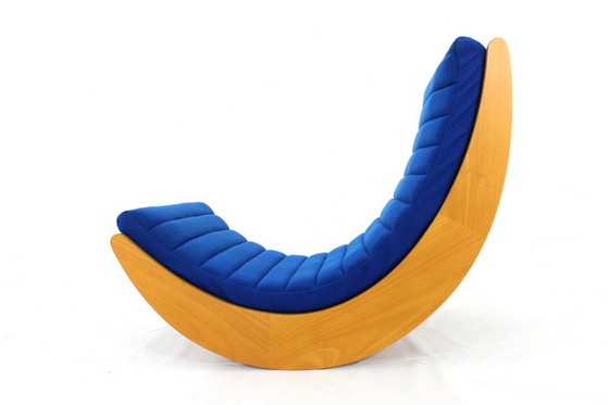 Image 1 of Verner Panton Relaxer 2 fauteuil / schommelstoel van Rosenthal, scheerwollen bekleding