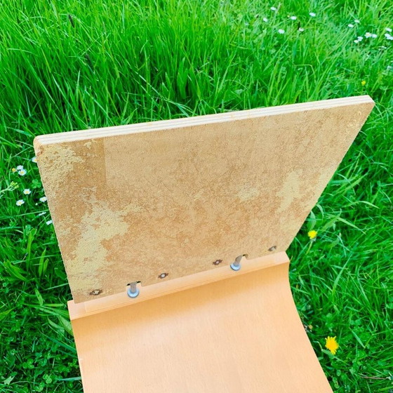 Image 1 of Paar vintage houten en metalen stoelen van Thibault Desombre voor Ligne Roset, Frankrijk 1960