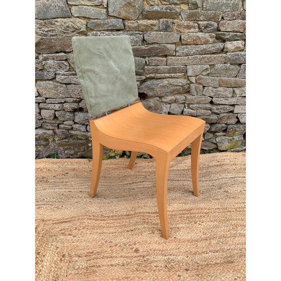 Image 1 of Paar vintage houten en metalen stoelen van Thibault Desombre voor Ligne Roset, Frankrijk 1960