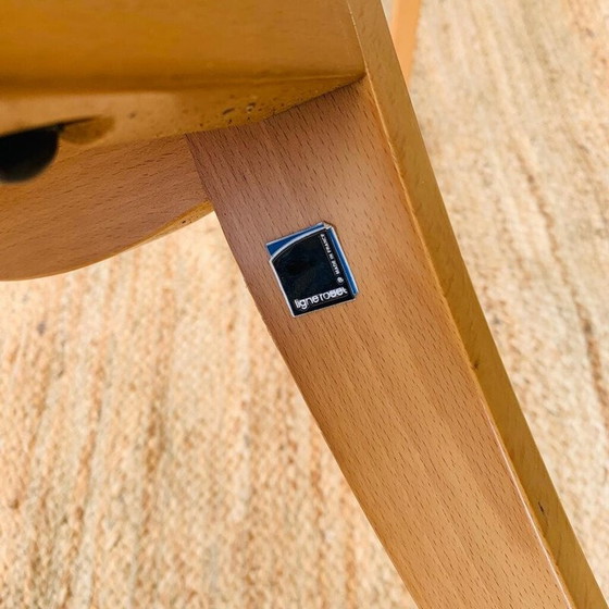 Image 1 of Paar vintage houten en metalen stoelen van Thibault Desombre voor Ligne Roset, Frankrijk 1960