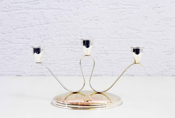 Image 1 of Zilveren metalen kandelaar