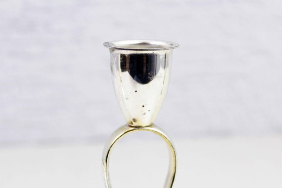 Image 1 of Zilveren metalen kandelaar