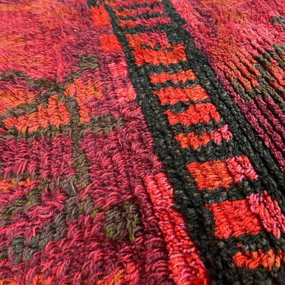 Image 1 of Vintage abstract Scandinavisch hoogpolig Rya vloerkleed, Zweden 1960