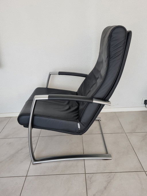 Topform Zwart Leren Fauteuil