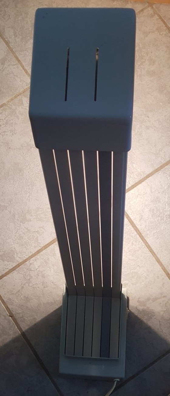 Image 1 of Franse bureaulamp met grijze strepen van J.D. Aznar, 1980S