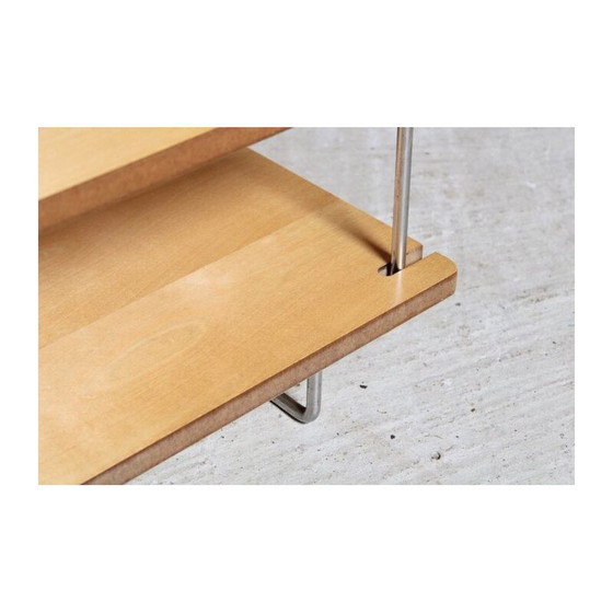 Image 1 of Vintage 3-laags esdoorn en chromen salontafel van Heal's, 2000