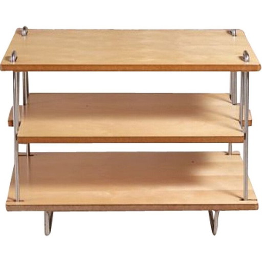 Vintage 3-laags esdoorn en chromen salontafel van Heal's, 2000