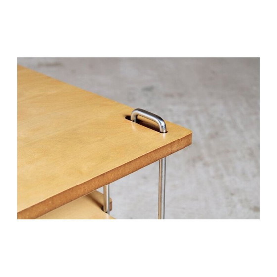 Image 1 of Vintage 3-laags esdoorn en chromen salontafel van Heal's, 2000