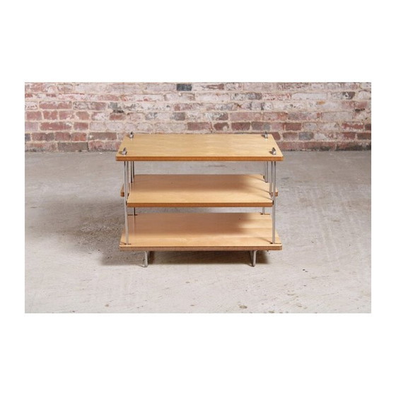 Image 1 of Vintage 3-laags esdoorn en chromen salontafel van Heal's, 2000