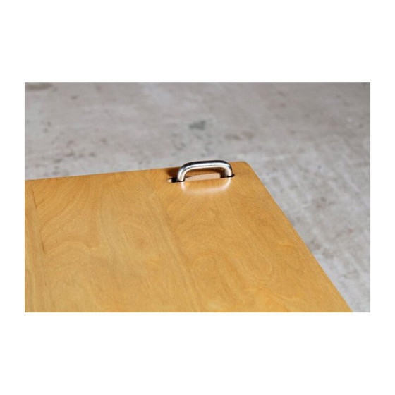 Image 1 of Vintage 3-laags esdoorn en chromen salontafel van Heal's, 2000