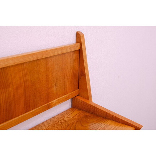 Vintage beukenhouten tijdschriftenrek voor Uluv, Tsjecho-Slowakije 1960