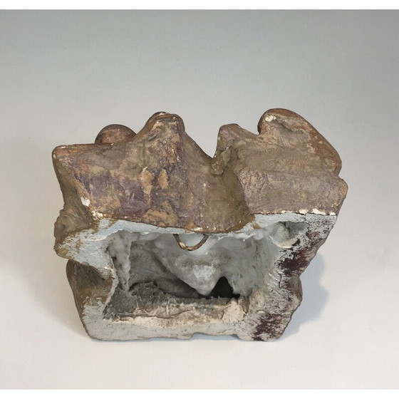 Image 1 of Vintage gipsen sculptuur van een groep van 3 personages, 1950