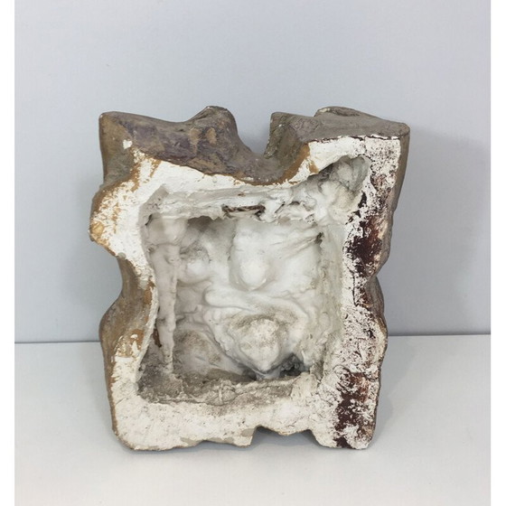 Image 1 of Vintage gipsen sculptuur van een groep van 3 personages, 1950