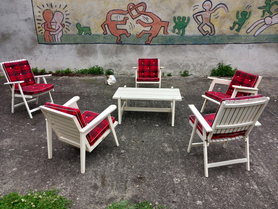 Image 1 of Vintage set Clairitex tuinmeubelen en twee stoelen