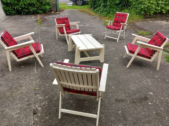 Image 1 of Vintage set Clairitex tuinmeubelen en twee stoelen