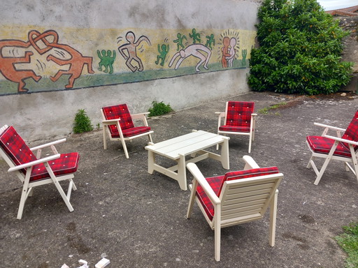 Vintage set Clairitex tuinmeubelen en twee stoelen