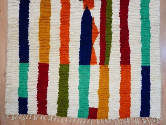 Image 1 of Berber tapijt - 253 cm x 160 cm - gekleurde wol