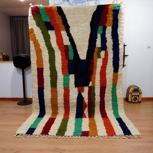 Berber tapijt - 253 cm x 160 cm - gekleurde wol