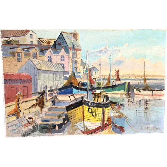 Image 1 of Mid Century schilderij aan de Franse Rivièra