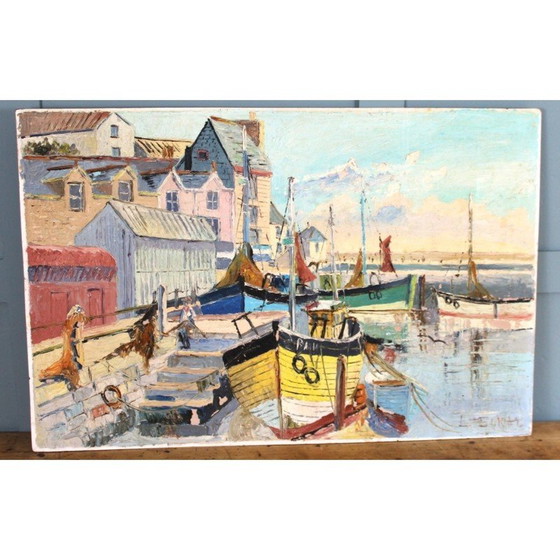 Image 1 of Mid Century schilderij aan de Franse Rivièra